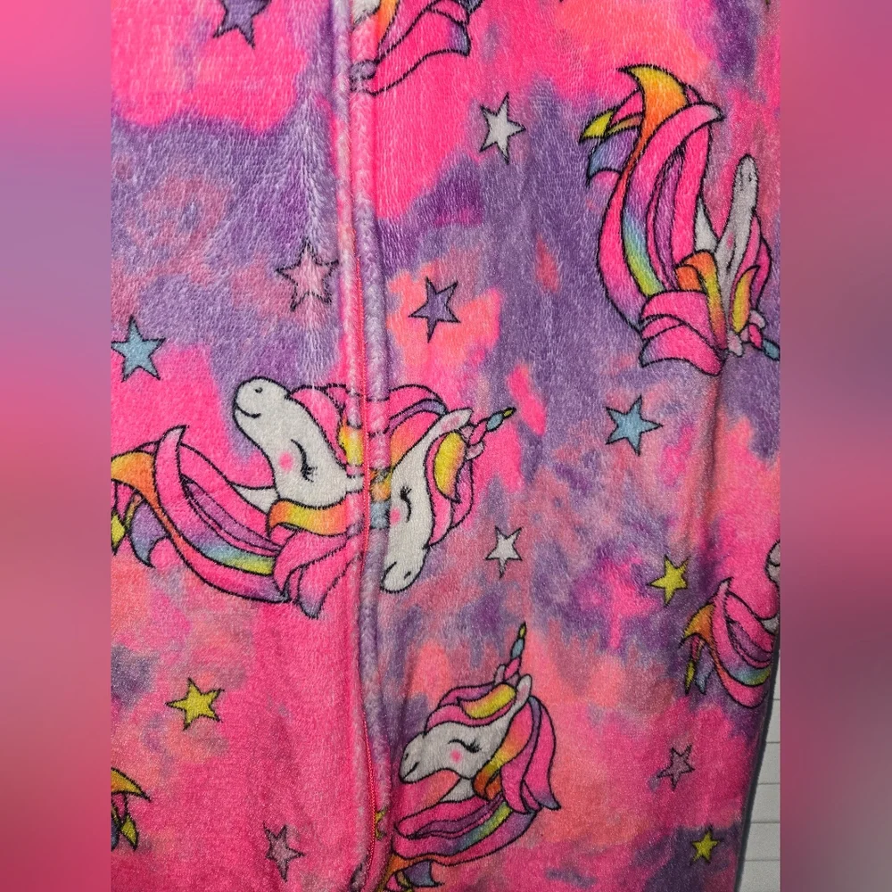 The Children's Place Girl's L Pink and Purple Unicorn Hooded Pajamas